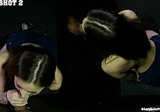 brunette serena swallows 10 cum loads with blowjob and cumshot