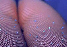 girl explores puffy pussy with dildo