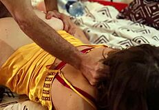 french amateur in yellow satin nightie doggystyle deepthroat rimming