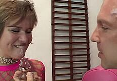 Submissive blonde says, 'I'll kiss your feet, suck your cock, and give you my asshole'