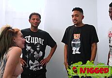 i bent over for quickie with three big black cocks