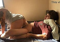 College classmate came for homework, but got a blowjob instead.