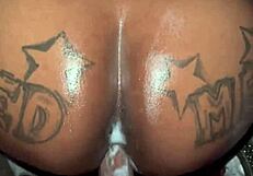 Nasty Freaky Slut Eats Cum and Creampie from Big Black Cock