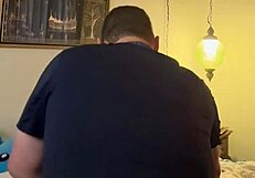 Homemade amateur ebony calls her husband to tell him she is working late