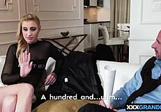 Lulu fucks the old guy's cock for a job