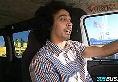 damn, innocent girl humiliated on bus while getting dick for cash.