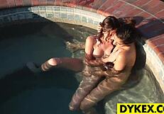 Two HOT GALS LICK OUTDOORS