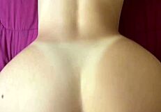 The girlfriend wears a bikini while taking her boyfriend's huge cock in the amateur scene.