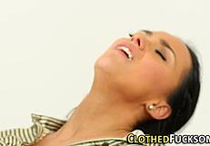 Toying clothed euro lesbians in stockings