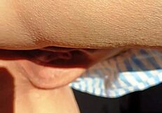 maturemons for large labia lovers, spreading her huge big pussy lips close up.