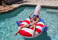 Cute Blonde Teen Riley Star Fucked Hard at Party by Gi Joey with Hair Pulling and Facial