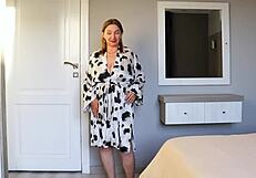 stepmother with huge tits got horny seeing stepson masturbate