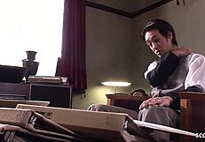 i'm a petite japanese teen secretary seducing an old guy to suck his fat cock in the office