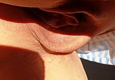 maturemons for large labia lovers, spreading her huge big pussy lips close up.