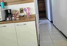 risky fun with husband's friend while he showers, almost caught