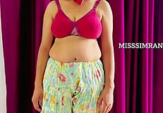 Misssimran Plays with Big Round Natural Milky Boobs and Nipples