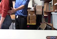 cute brunette teen caught shoplifting and punished with doggystyle fucking