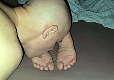 Amateur Licks Stepmother's Soles And Cums On Them