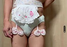 cute asian girl masturbates with buttplug at work in uniform