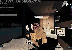Slut Endures Intense Gangbang in Roblox Condo Setting.