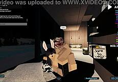 Slut Endures Intense Gangbang in Roblox Condo Setting.