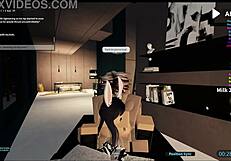 Slut Endures Intense Gangbang in Roblox Condo Setting.