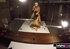 Pretty Long-Legged Thailand Ladyboy Slut Gets Hired!