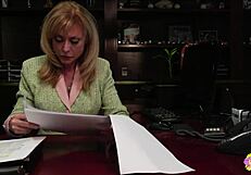 Horny Secretary Pepper Kester Licks and Fingers Busty MILF Boss Nina Hartley