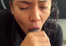 Oh, Cute Brunette Stepsisters Friend Gives Amazing Blowjob