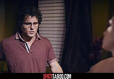 Oh man, you won't believe this brunette girlfriend having sneaky sex with her boyfriend in bent over blowjob cowgirl deepthroat doggystyle hardcore reality riding taboo teen action