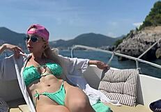 riding topless on boat taxi surprise for driver