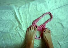 perfect pink pussy girl pees a lot, wetting her panties in kinky homemade fetish