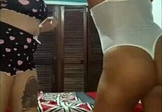 What happens when two curvy latina lesbians mix foreplay with intense humping and licking?