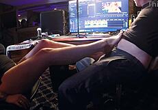 Raven Grey shows off her skills, making that cock explode just with her feet in a wild footjob session. She handles it like a pro.