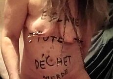 female slave indulges in self-session with wax candle