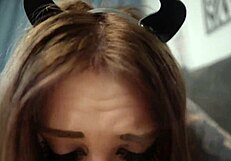 Horny Succubus Devil Performs Deepthroat Blowjob And Rough Assfucking In Cowgirl Position Outdoors