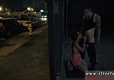 Guys make passes at ladies in leather, so watch this teen get bound for handjob domination