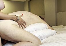 Mexican Latina Trans Girl Fucks Chubby Guy Bareback and Cums on His Ass!