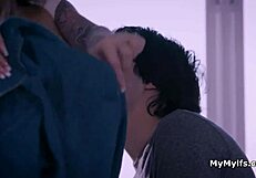 Two busty Asian milfs join a cougar housewife for group oral fun in the house