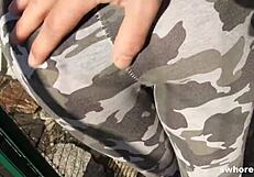 Amateur Redhead Whore Devours Outdoor Cock Sucking