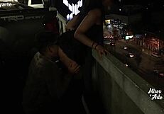 miroslava se deja chupar la chocha por un desconocido en un estacionamiento