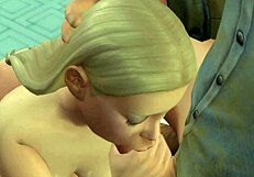 sticky with cum footjob & blowjob