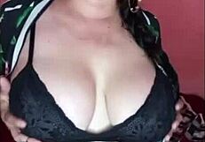 beautiful hot latin milf masturbates in her room