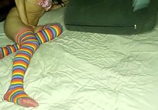 crossdresser follando con morena sexy en masturbacion y anal