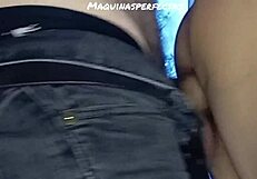 Christmas Cumshot On Horny Latina Ass Spread Wide