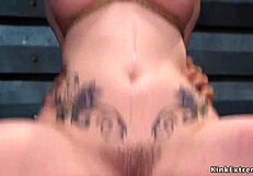 she's gagged, tied up, and getting banged hard