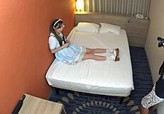 Cute japanese cosplayer secret video