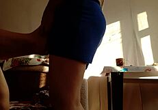 Did you see my MILF stepmom jerking off on my feet while I masturbate?