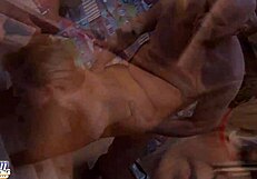 Watch the young blonde suck grandpa's cum!