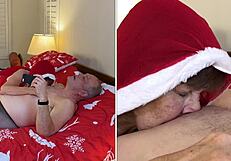 Granny sucks cock hard in close up!